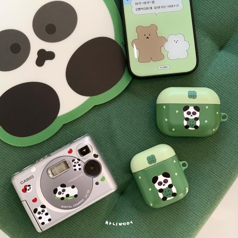 Panda Lucky AirPods Case (1,2 / PRO / 3) - AirPods/耳機保護套 - 塑膠 綠色