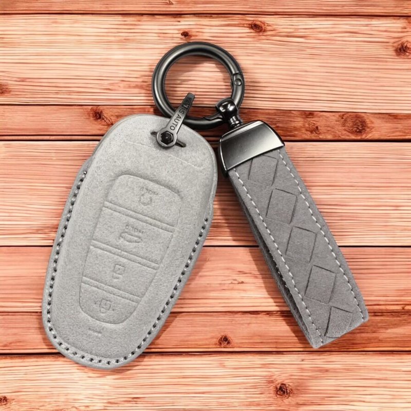 Hyundai Ioniq 6 Custin Santa Fe Staria 麂皮 皮套 現代 鑰匙皮 - 鑰匙圈/鑰匙包 - 真皮 