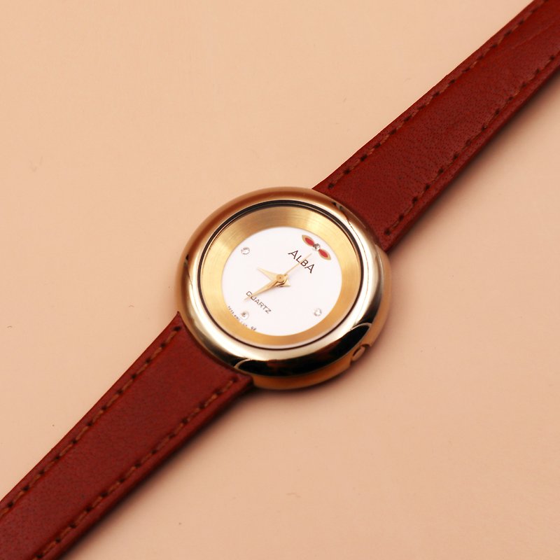 ALBA Antique Quartz Watch - นาฬิกาผู้หญิง - หนังแท้ 
