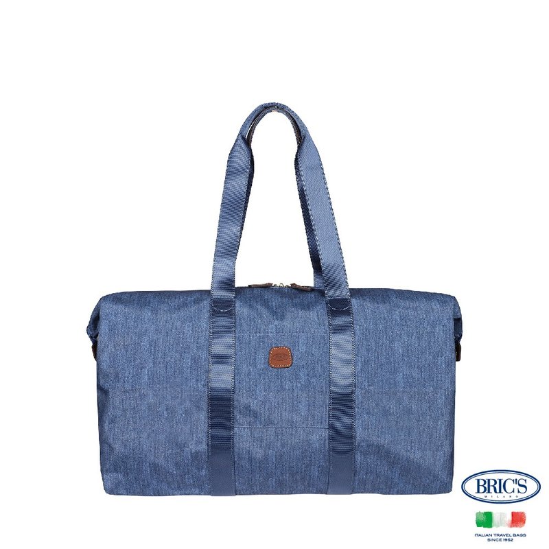 【BRIC' S】X-Bag 2合1摺疊旅行袋(中)- 水洗牛仔 - 行李箱/旅行袋 - 其他材質 藍色