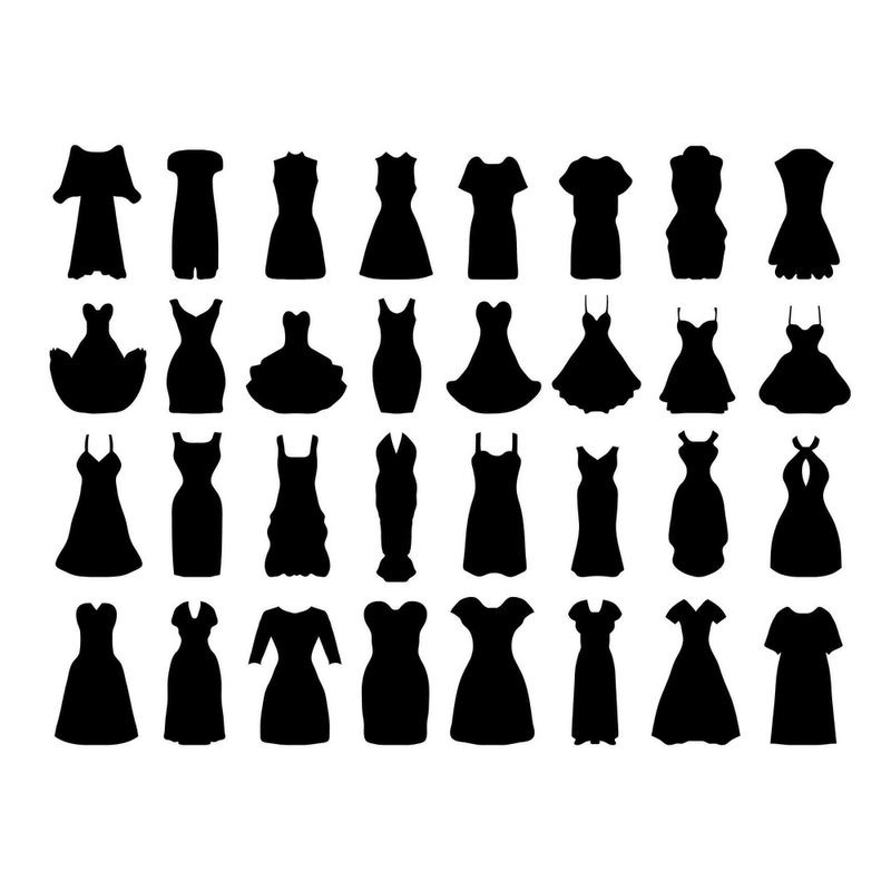 Cocktail dress svg, evening dress svg, wedding dress svg, cocktail dress cutout - 圖文模板設計 - 其他材質 