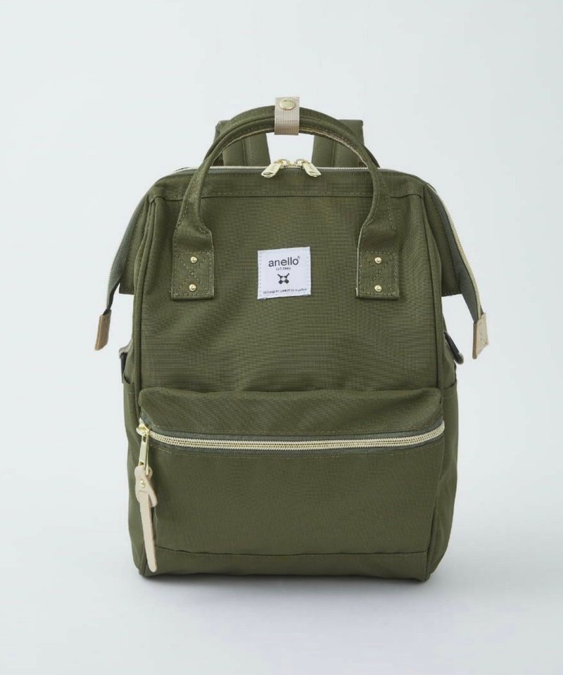 Anello - Cross Bottle系列 經典口金闊口背包 ATB0197Z 軍綠色 - 後背包/背包/書包 - 聚酯纖維 綠色