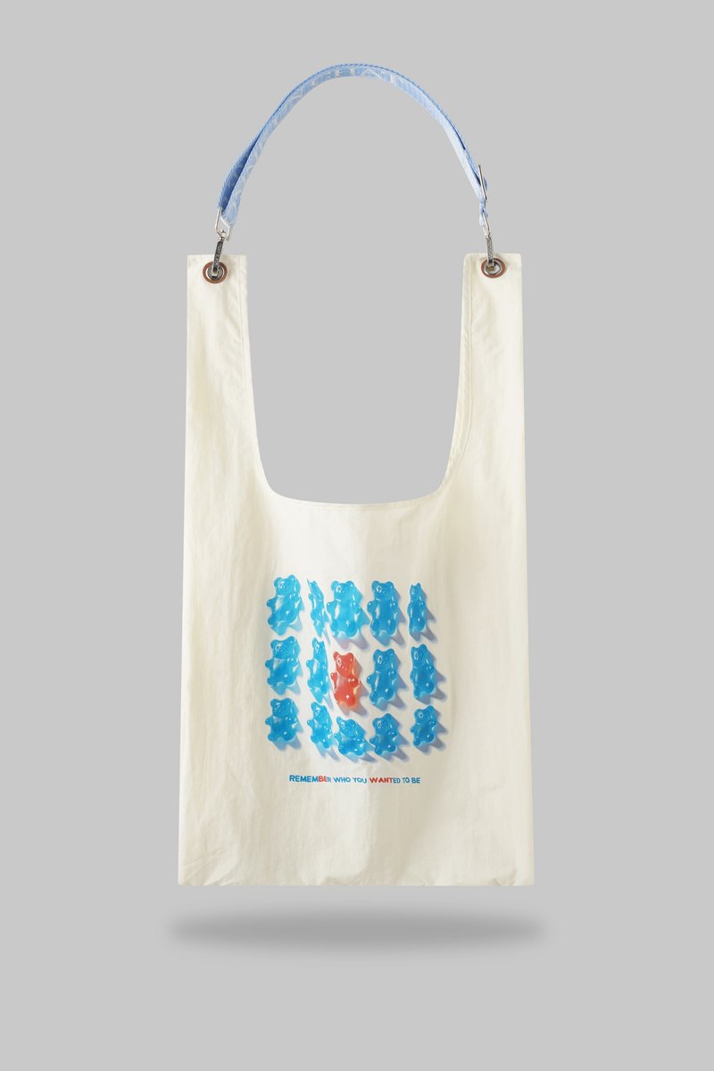 Candy 可拆式刺繡肩帶 Toby Bag - 側背包/斜背包 - 其他材質 白色