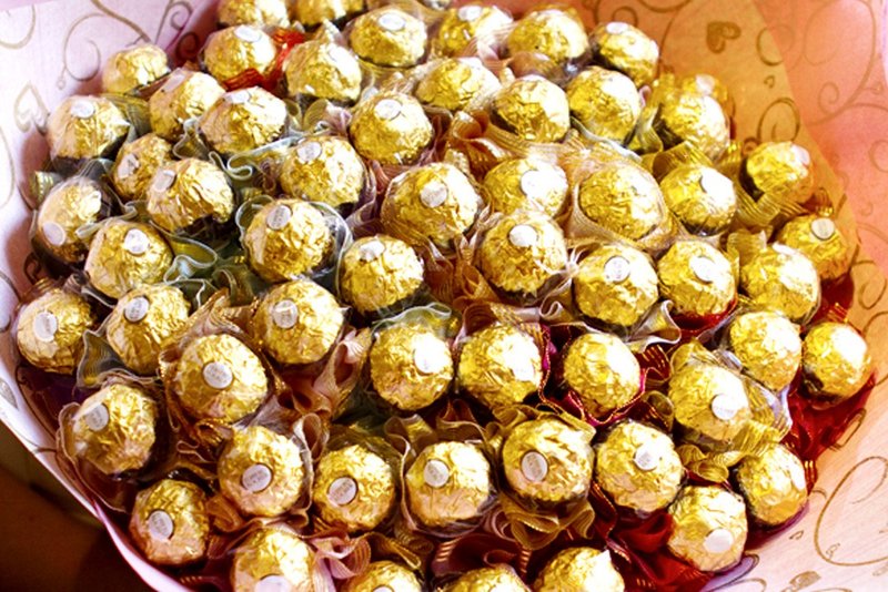 Jinsha chocolate 60 pieces into the bouquet (can be extracted) confession proposal Valentine's day second entry commemoration - Chocolate - Fresh Ingredients Pink