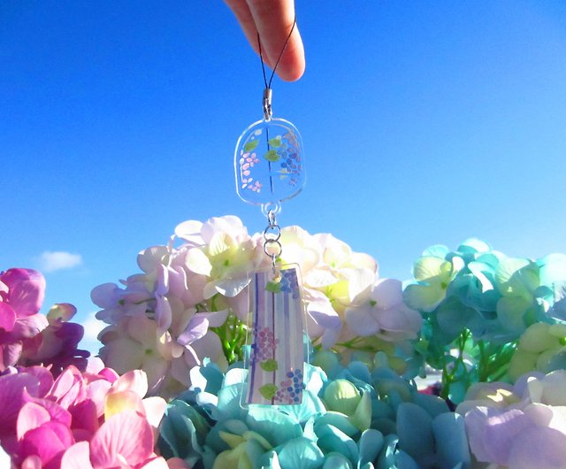 紫陽花風鈴壓克力吊飾 設計館阪府 鑰匙圈 鑰匙包 Pinkoi