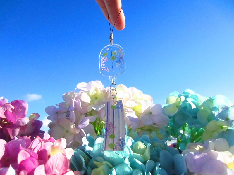 Ziyang flower wind chime acrylic charm - Keychains - Acrylic Blue