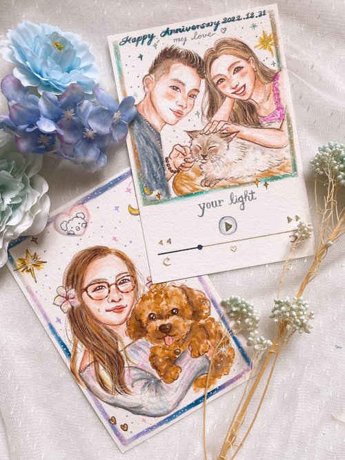 Hanabi -Joyjoy 香港速畫及插畫師 聖誕禮物/客製似顏繪/人像/插畫/手繪/結婚禮物/ /手繪心意卡/寵