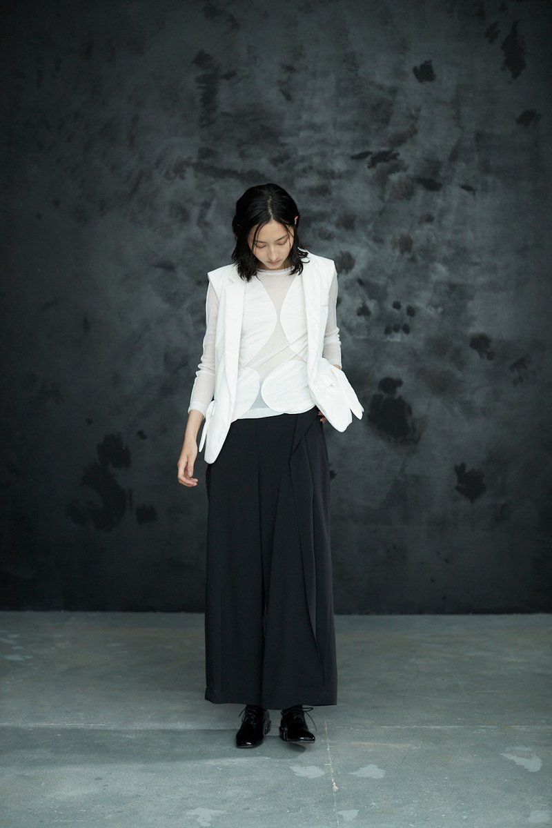 Paneled Wide-Leg Trousers - Unisex Pants - Other Man-Made Fibers 