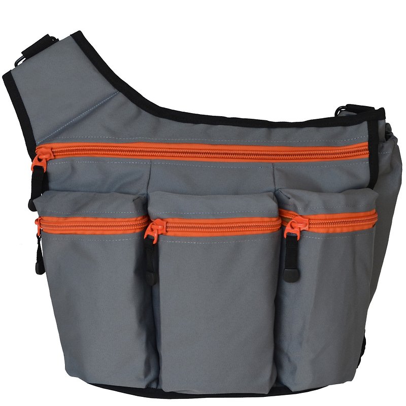 US imports Dad package (gray orange section) - Messenger Bags & Sling Bags - Other Materials Gray