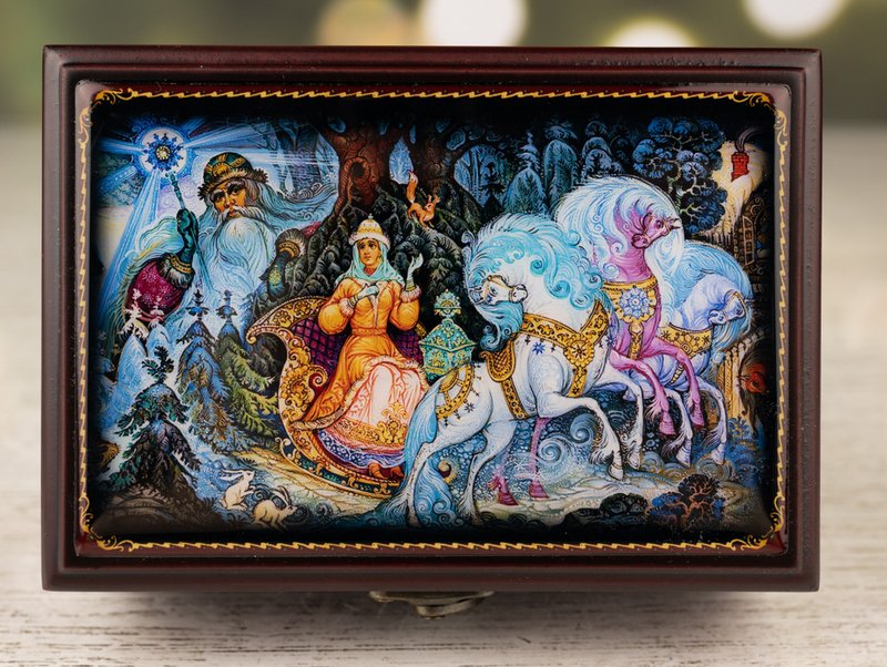 Personalized Jewelry box, Lacquer box, Art wooden box, Jewelry box with print - กล่องเก็บของ - วัสดุอื่นๆ 