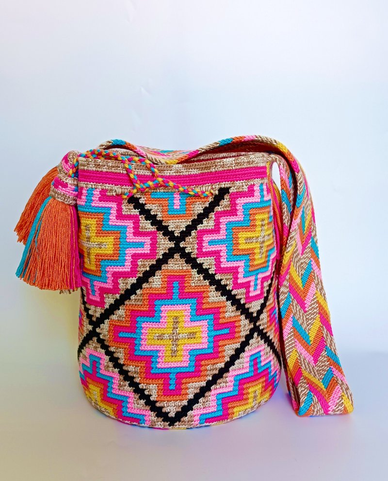 Waiyu 七彩工藝包款 L 尺寸 - 側背包/斜孭袋 - 棉．麻 