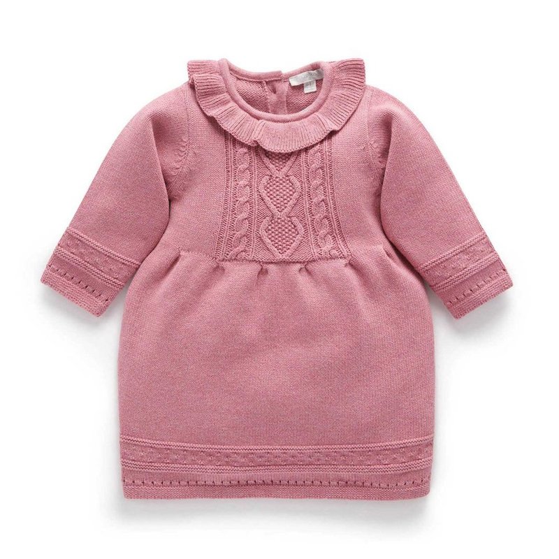 Australian Purebaby organic cotton girls' knitted dress/skirt 6M~4T pink - Skirts - Cotton & Hemp 