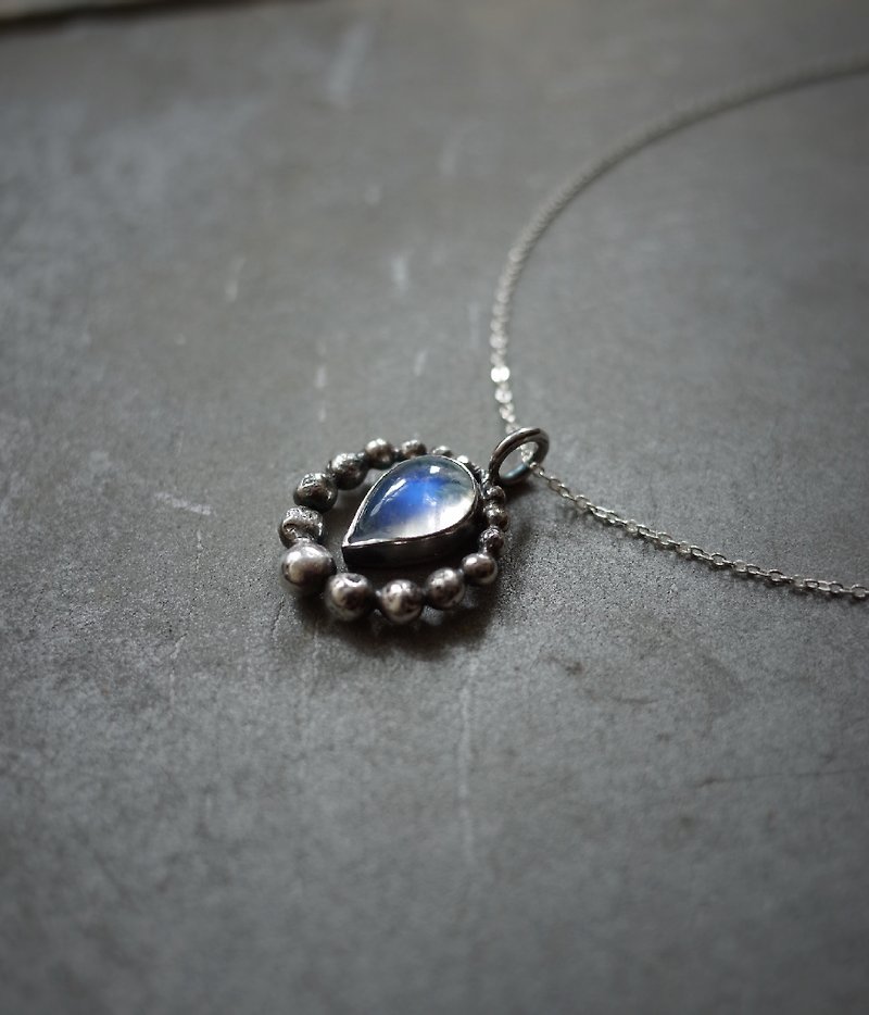 Moonlightstone Sterling Silver Necklace - Necklaces - Paper Blue