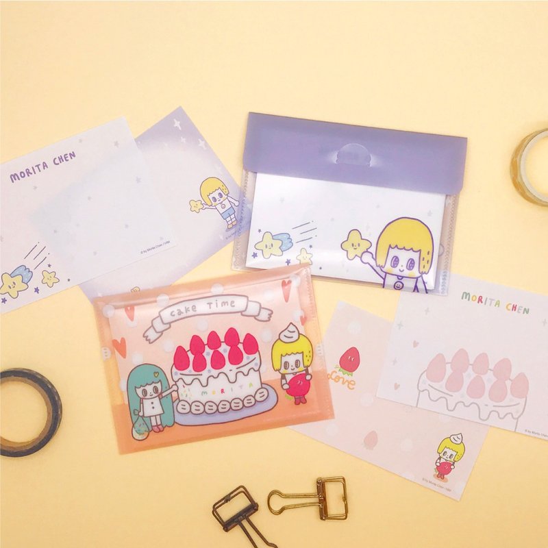 JzFun / 森森子 收納夾便條紙兩入組 - 便條紙/便利貼 - 紙 多色
