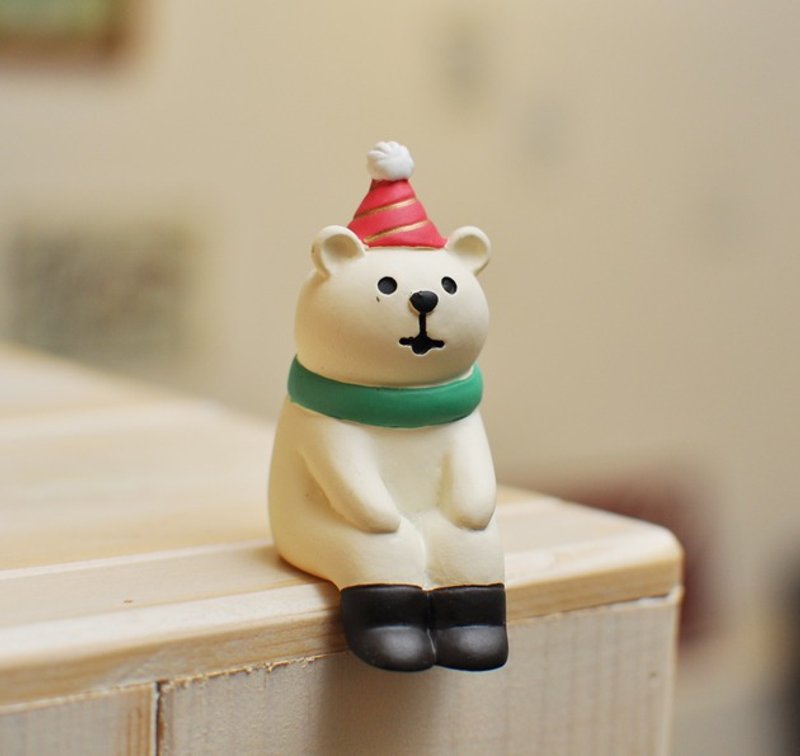 [Japanese] Decole Christmas limited edition Christmas ornaments placed side edge ★ Christmas polar bear - ของวางตกแต่ง - วัสดุอื่นๆ ขาว