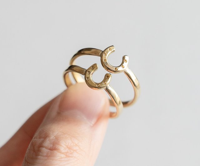 ふるさと納税 滋賀県 栗東市 馬蹄リング 真鍮 太め 6号〜12号 装蹄師手作り 10号