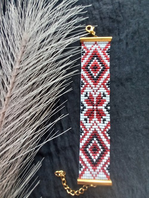 katelyn_jewelry Bracelet Czech beads Ukrainian style embroidery handmade jewelry