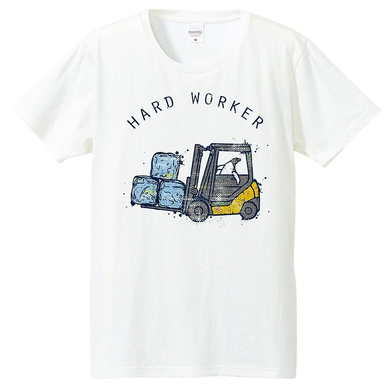 T-shirt / Hard worker - Tシャツ メンズ - コットン・麻 ホワイト