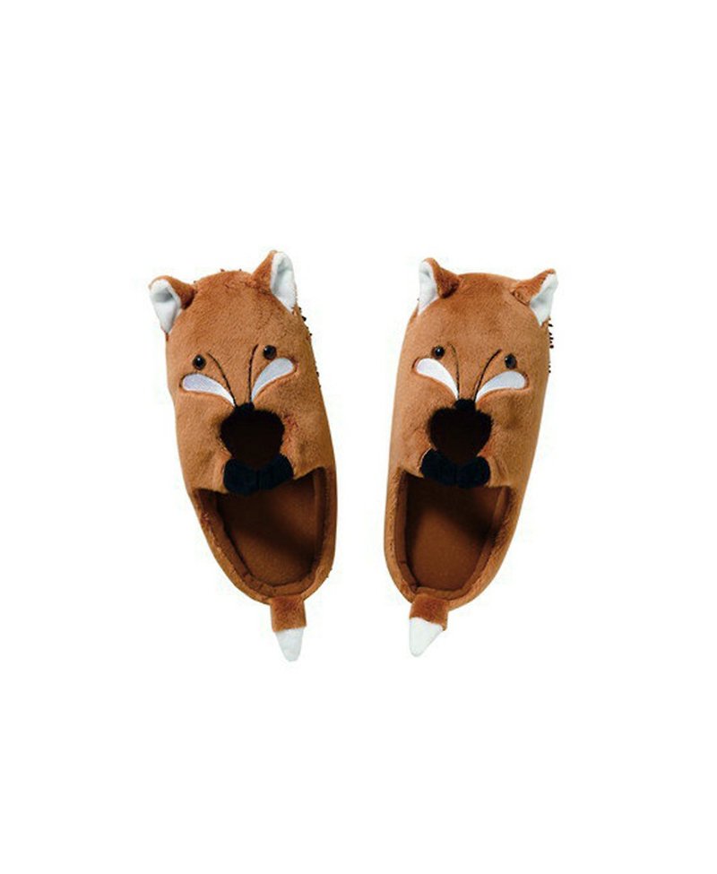 Japan Magnets super cute animal series mop mopping home indoor slippers (fox models) - Indoor Slippers - Other Man-Made Fibers Brown