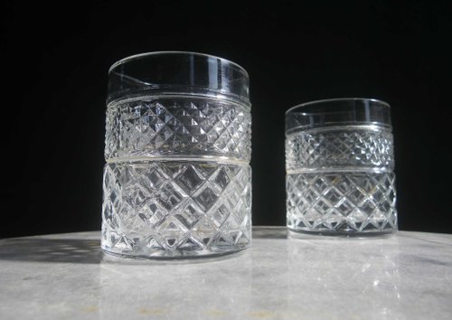 老時光 OLD-TIME 【老時光 OLD-TIME】早期臺灣製玻璃杯組(一組兩杯)