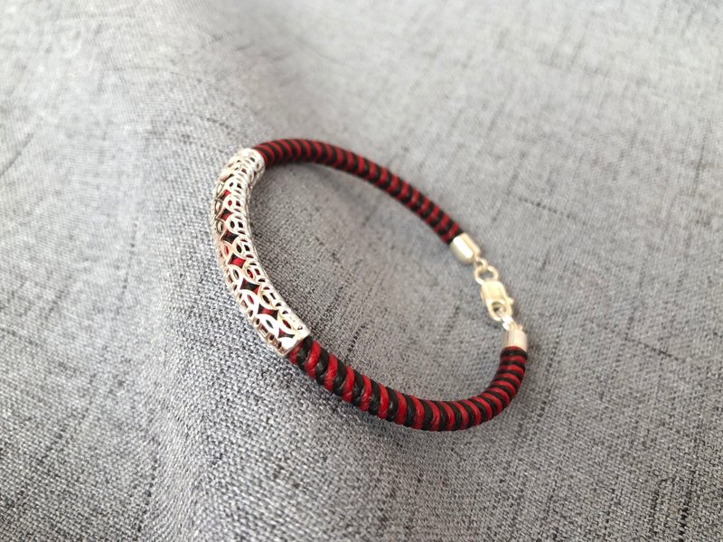 財源滾滾蠟線手繩(客製訂單) - 手鍊/手環 - 純銀 多色