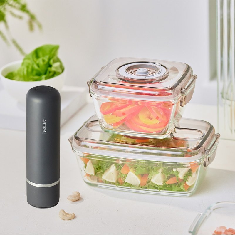 ARTISAN Portable Rechargeable Vacuum Fresh Keeper (Includes 700ml and 1100ml crisper boxes each) - เครื่องใช้ไฟฟ้าในครัว - วัสดุอื่นๆ สีดำ