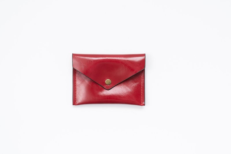 Leather business card holder (red) - ที่เก็บนามบัตร - หนังแท้ สีแดง