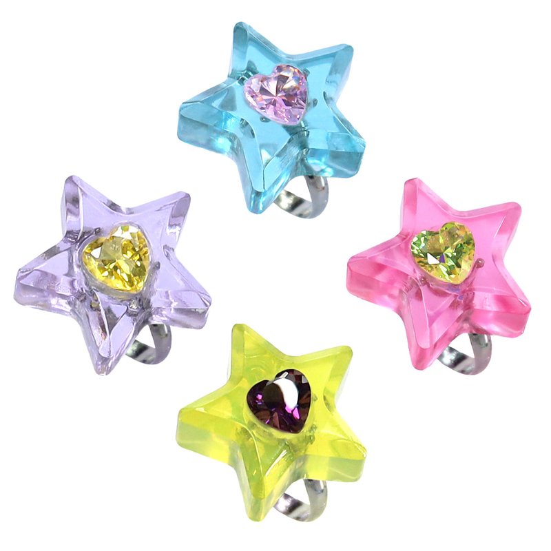 KDNP Star with Heart Stone Rings - 戒指 - 樹脂 多色