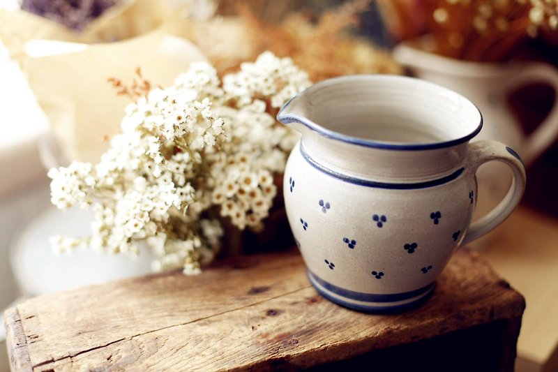 [Good day] fetish Netherlands VINTAGE ceramic milk pot / kettle - Teapots & Teacups - Other Materials Blue