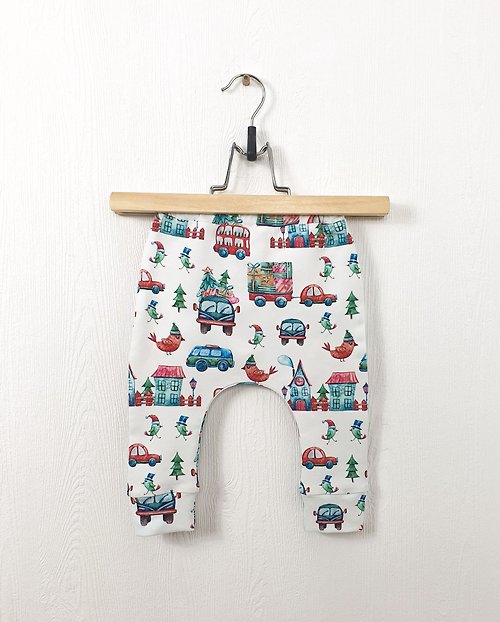 8 a.m.Apparel Merry Christmas baby pants, baby girl pants, baby boy pants, Holiday baby pants