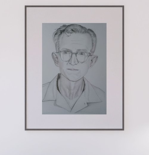 Memorial Gift For Loss of Father, Custom Art Commission Pencil Portrait  Drawing