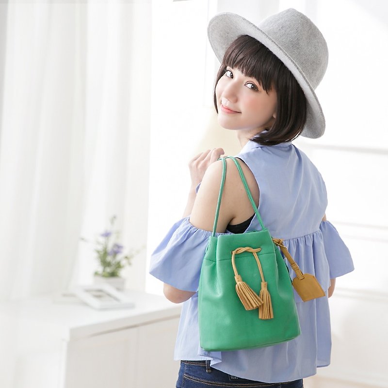 Samuel Ashley American soft leather bucket bag (four-color option) - Messenger Bags & Sling Bags - Genuine Leather 