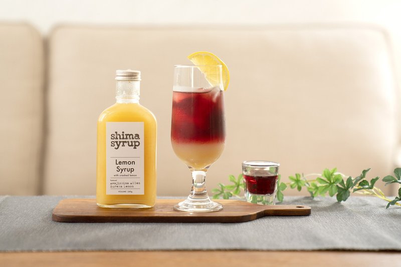 【shima syrup】Lemon Syrup with crashed lemon×3 bottles set - Fruit & Vegetable Juice - Other Materials 