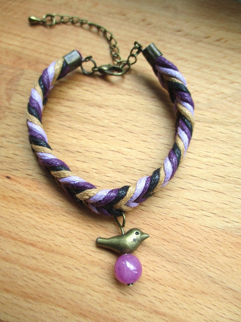 Small kite - Braided Bracelets Bluebird - (Purple think) - สร้อยข้อมือ - วัสดุอื่นๆ หลากหลายสี