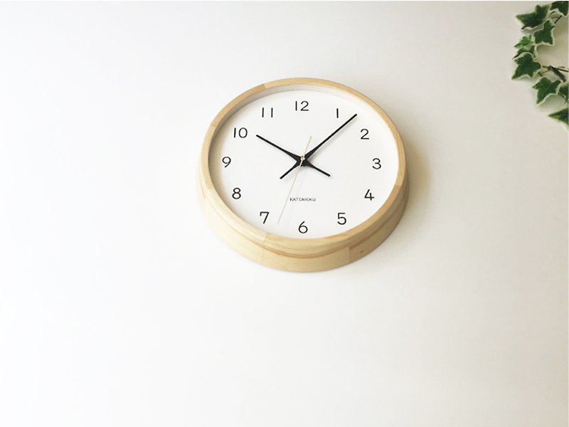 KATOMOKU muku clock 13  km-104HI ヒノキ 連続秒針 - 時計 - 木製 