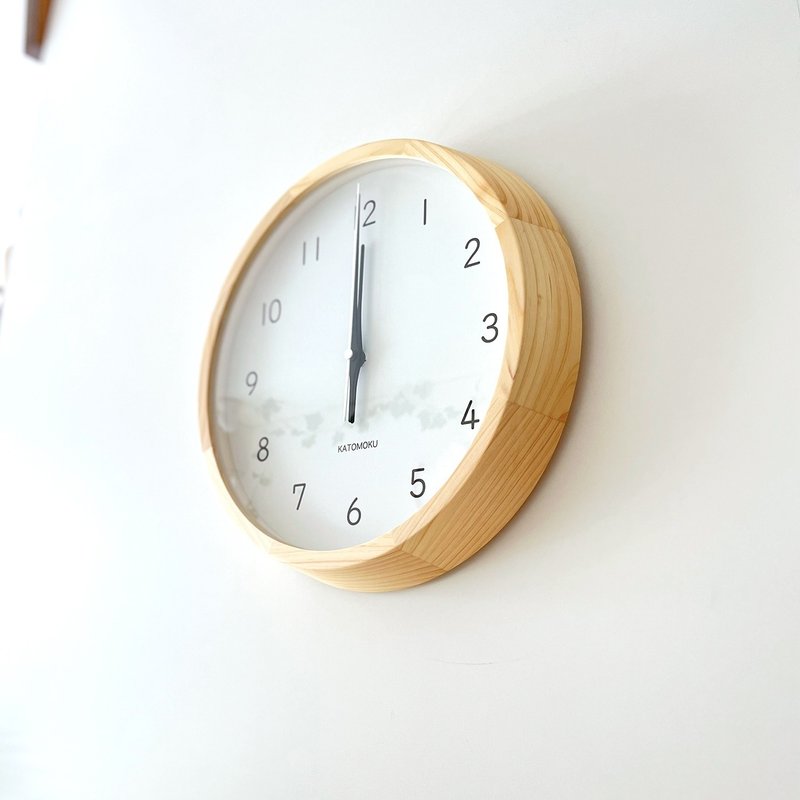 KATOMOKU muku clock 13  (km-104HI) 掛鐘 日本柏樹 日本製造 - 時鐘/鬧鐘 - 木頭 