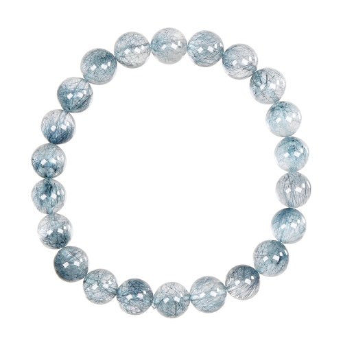 正佳珠寶 Gemsrich Jewelry 【正佳珠寶】藍髮晶 超頂級藍鋼絲髮晶 8.4-8.8mm 藍鋼絲髮晶手珠