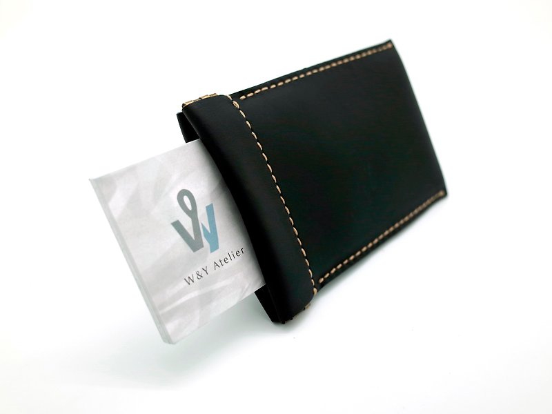 Leather Card Holder (3 colors/engraving service) - Card Holders & Cases - Genuine Leather Black