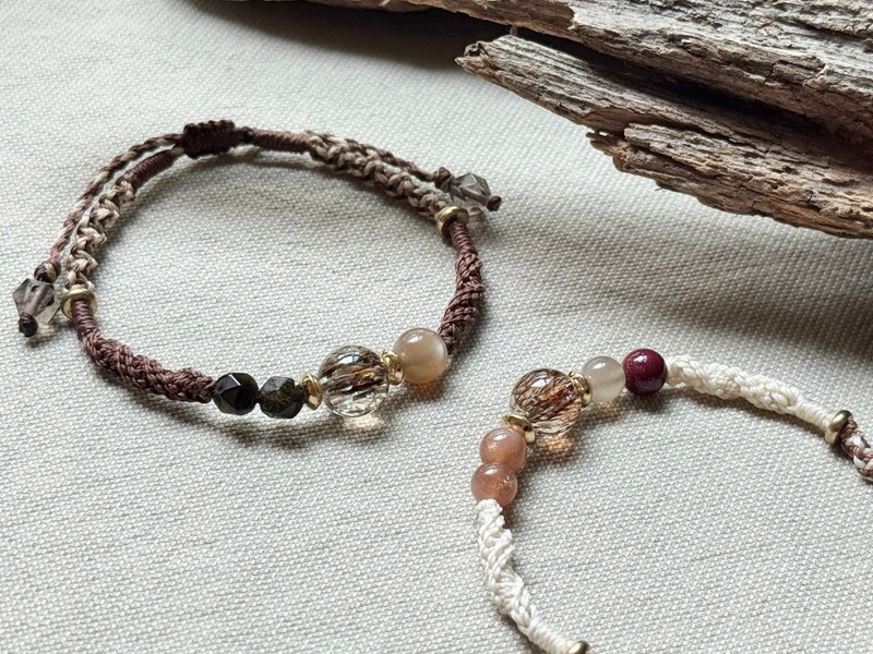 雪下晴 / 黑金超七 編繩 手鍊 - 手鍊/手環 - 水晶 