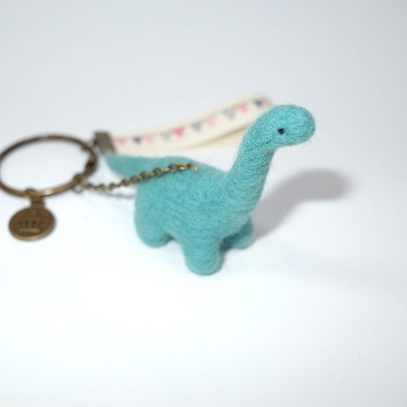 【Q-cute】恐龍系列-小雷龍-鑰匙圈/吊飾 - 鑰匙圈/鑰匙包 - 羊毛 