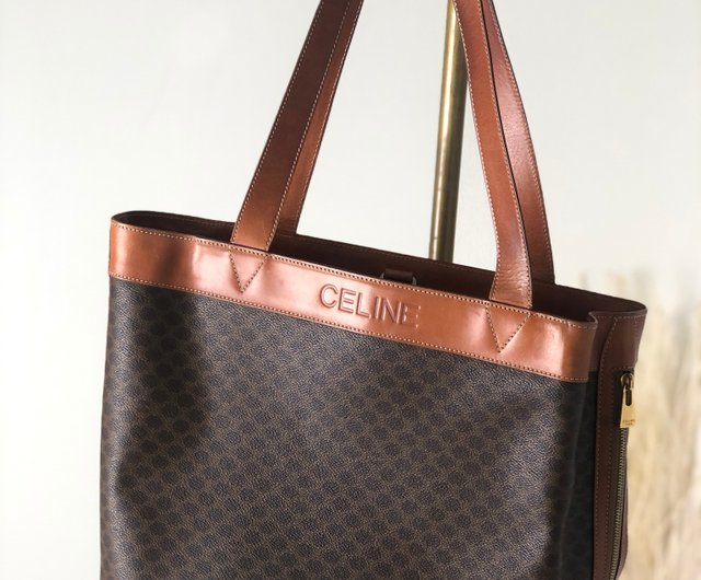 日本直送 名牌中古包 】CELINE セリーヌ マカダム ロゴ レザー トートバッグ ハンドバッグ ブラウン vintage ヴィンテージ  ufx6py - ショップ VintageShop solo トートバッグ・ハンドバッグ - Pinkoi