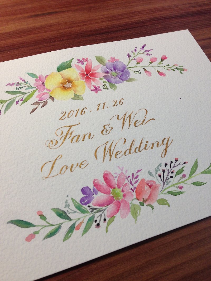 Exclusive Order - custom hand-painted watercolor handmade cards (for Yilin Tsai) - Wedding Invitations - Paper 