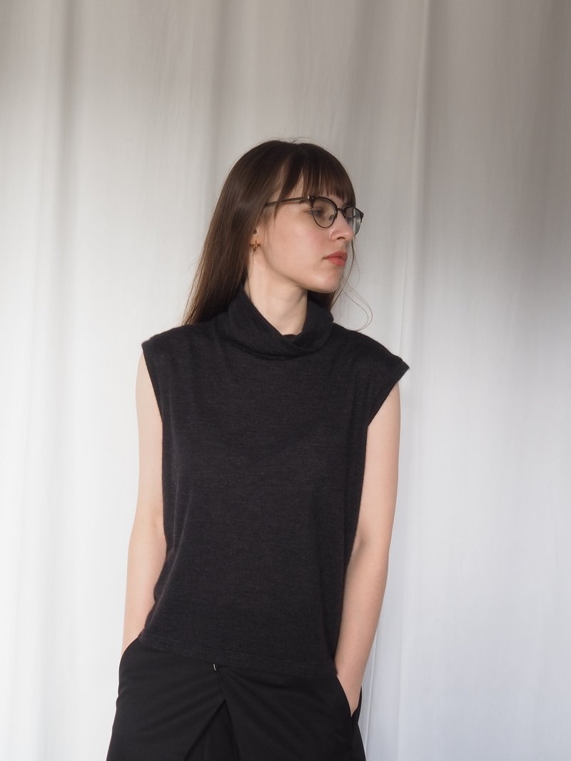 HERMES エルメス by Martin Margiela ハイネック ニット ノースリーブ カシミア ヴィンテージ - 女毛衣/針織衫 - 其他材質 灰色