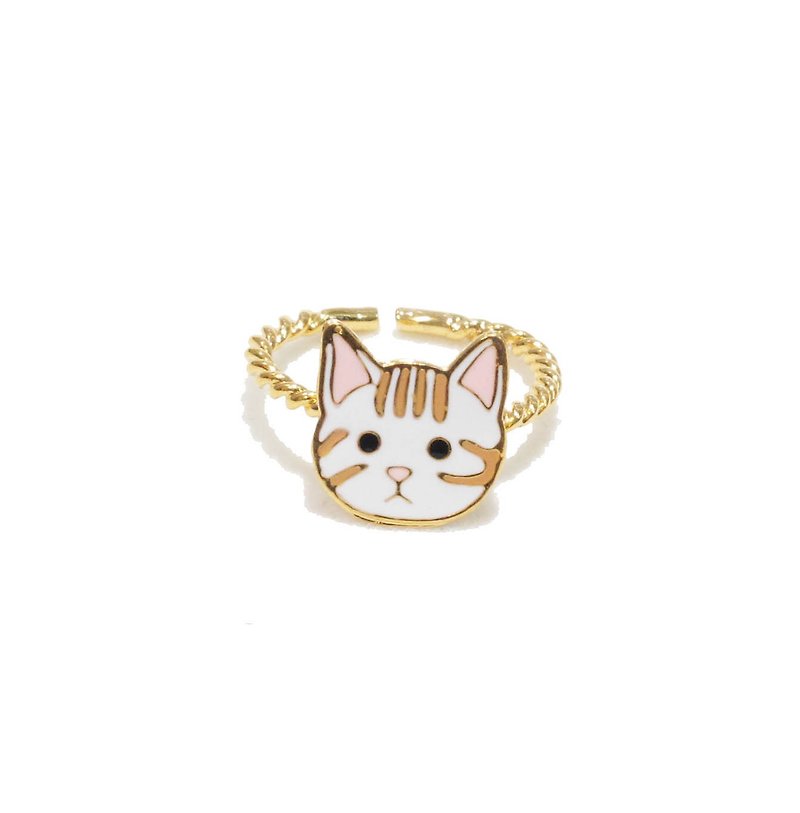 Tabby Cat Ring - General Rings - Precious Metals White