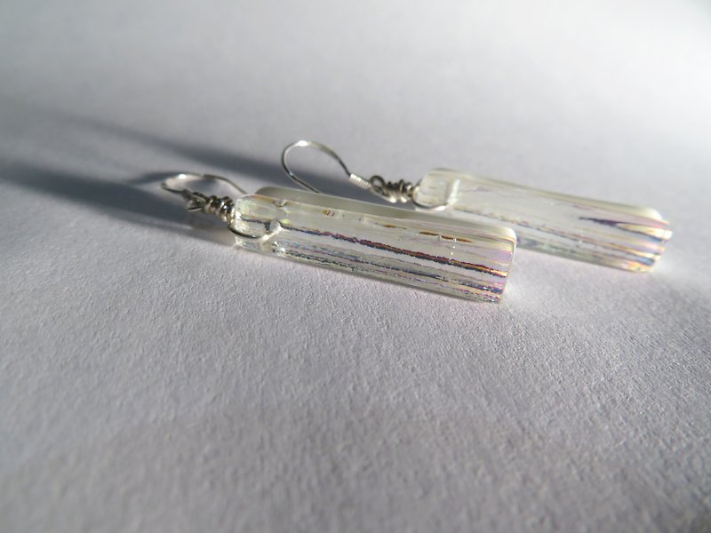 Dazzling Glass Drop Earrings / DP3 - Earrings & Clip-ons - Glass White