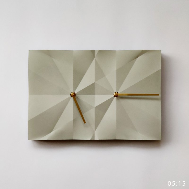 HOMER | 水泥摺紙時鐘 Origami Clock 灰色/鑽石切面/啞光 - 時鐘/鬧鐘 - 水泥 灰色