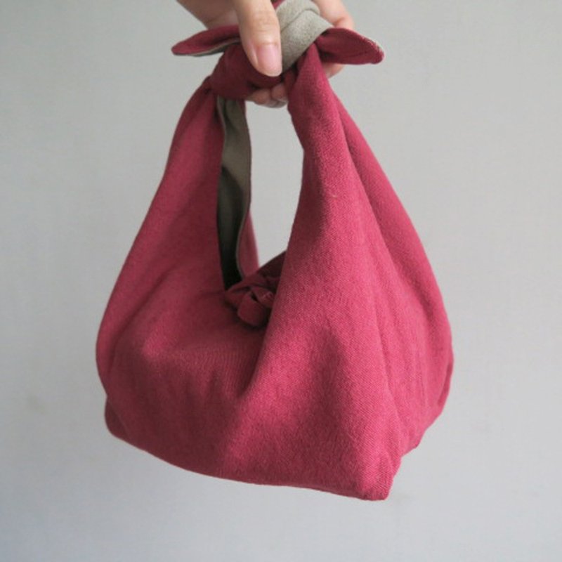 Cotton-Linen 2 way Lunch bag - Lunch Boxes - Cotton & Hemp Pink