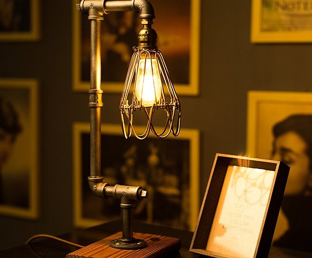 Loft Style Lamp Steam Punk Industrial, Vintage Style Wood Table Lamp