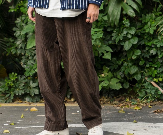 Japanese style autumn and winter loose design tapered corduroy 