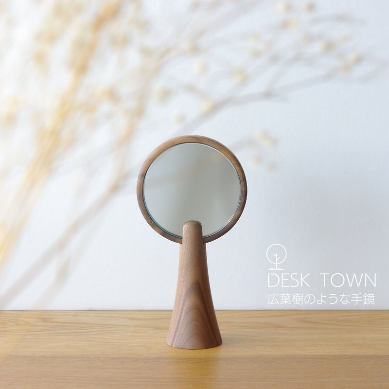 [Relaxing from the morning] Hand mirror like hardwood / single / 5 colors [DESK TOWN] - Makeup Brushes - Wood 